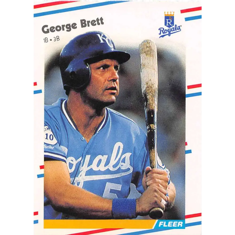 1988 Fleer #254 George Brett EX Excellent Kansas City Royals Baseball Card  Image 1