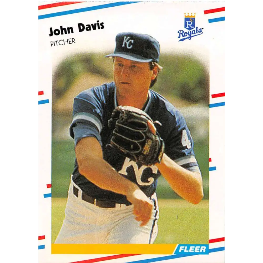 1988 Fleer #255 John Davis EX Excellent Kansas City Royals Baseball Card  Image 1