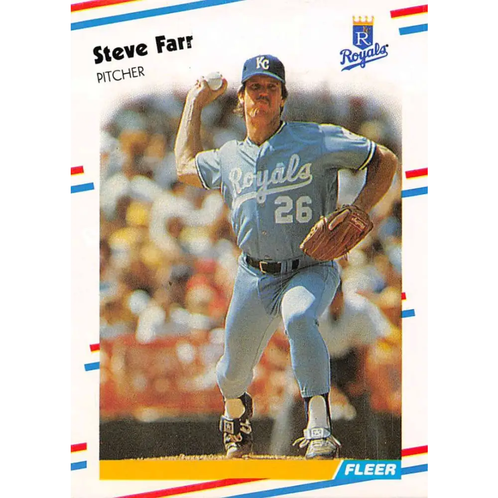 1988 Fleer #256 Steve Farr EX Excellent Kansas City Royals Baseball Card  Image 1