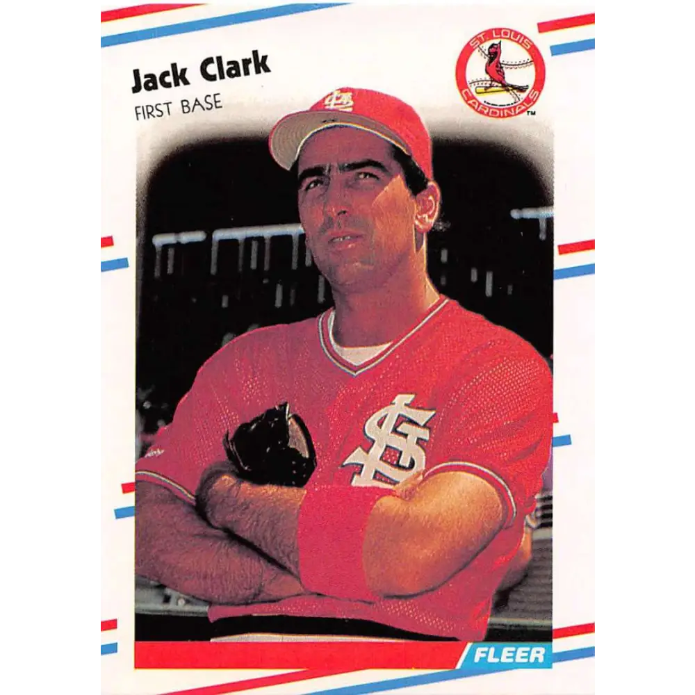 1988 Fleer #26 Jack Clark EX Excellent St. Louis Cardinals Baseball Card  Image 1
