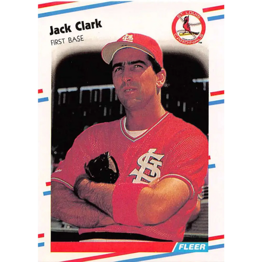 1988 Fleer #26 Jack Clark EX Excellent St. Louis Cardinals Baseball Card  Image 1