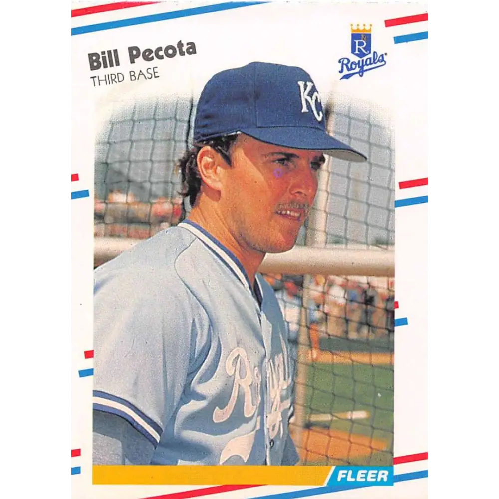 1988 Fleer #264 Bill Pecota EX Excellent RC Rookie Kansas City Royals Baseball Card  Image 1