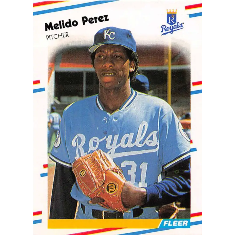 1988 Fleer #265 Melido Perez EX Excellent RC Rookie Kansas City Royals Baseball Card  Image 1