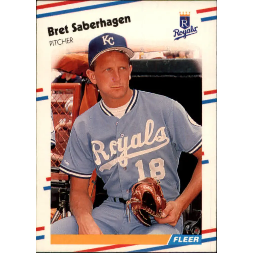 1988 Fleer #268 Bret Saberhagen EX Excellent Kansas City Royals Baseball Card  Image 1
