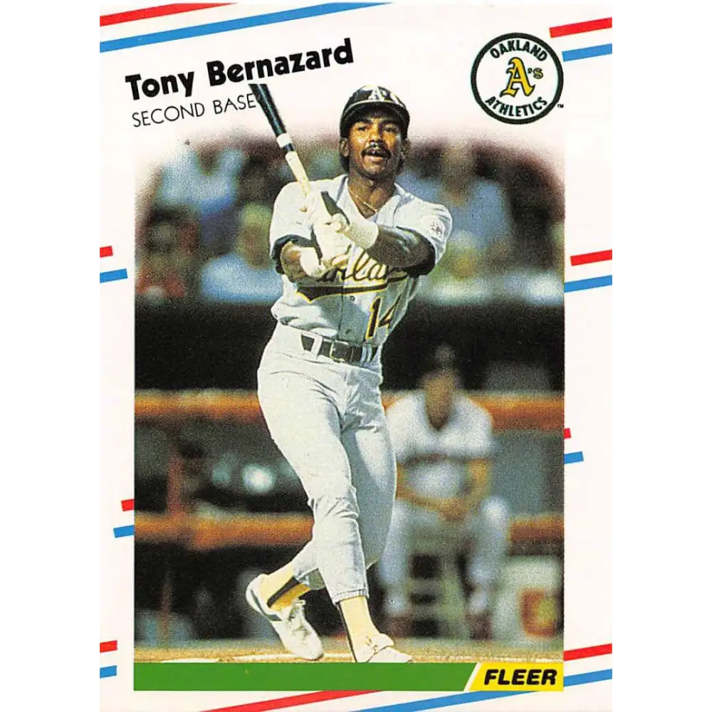 1988 Fleer #275 Tony Bernazard EX Excellent Oakland Athletics Baseball Card  Image 1