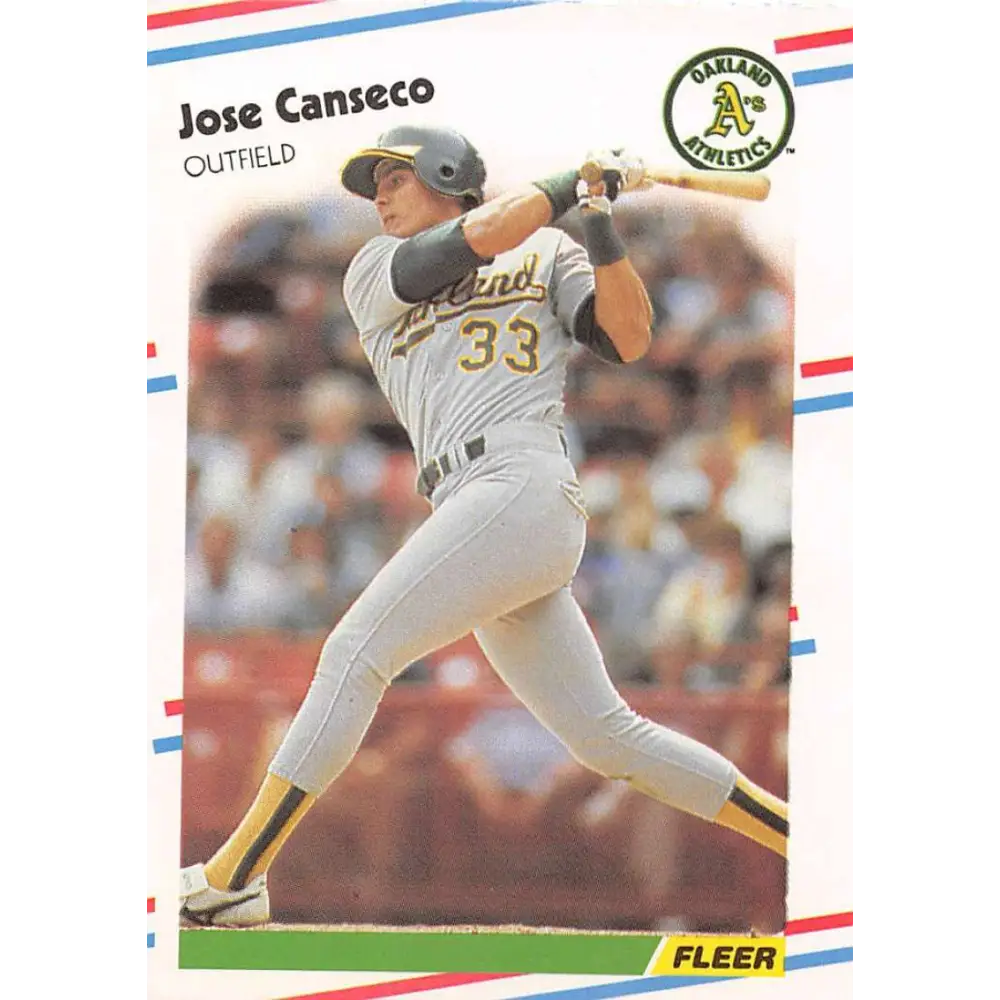 1988 Fleer #276 Jose Canseco EX Excellent Oakland Athletics Baseball Card  Image 1