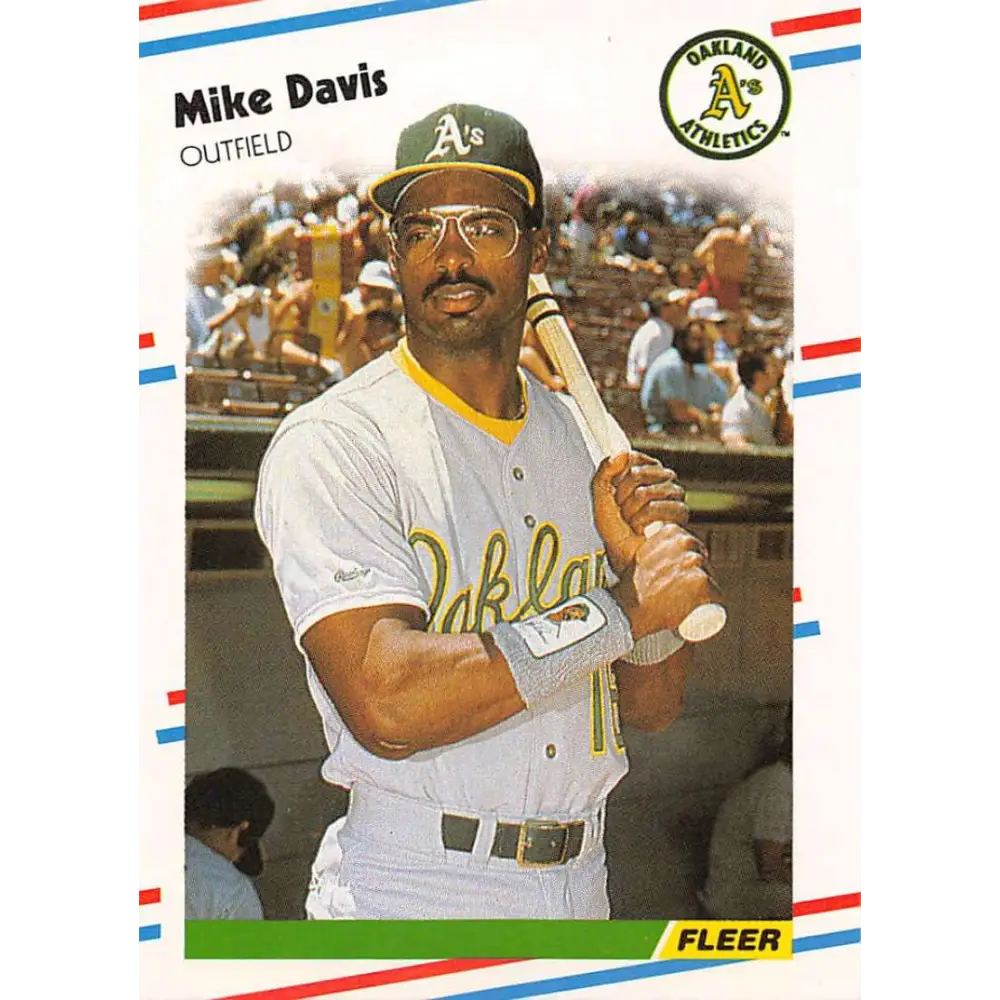 1988 Fleer #277 Mike Davis EX Excellent Oakland Athletics Baseball Card  Image 1