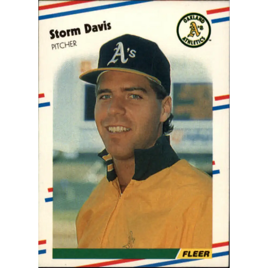 1988 Fleer #278 Storm Davis EX Excellent Oakland Athletics Baseball Card  Image 1