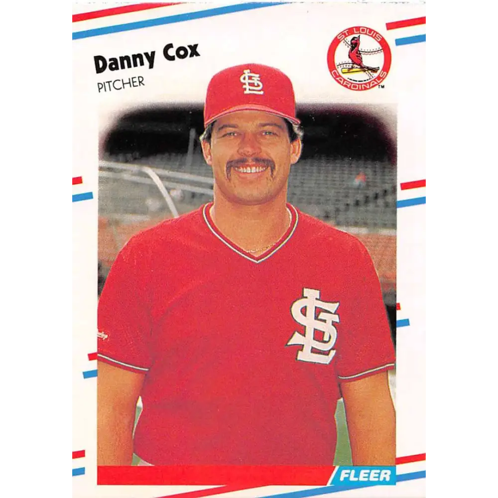 1988 Fleer #28 Danny Cox EX Excellent St. Louis Cardinals Baseball Card  Image 1