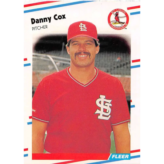 1988 Fleer #28 Danny Cox EX Excellent St. Louis Cardinals Baseball Card  Image 1