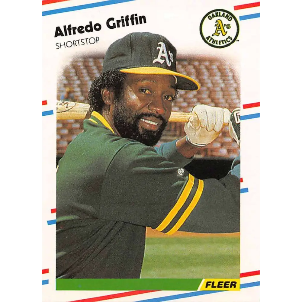 1988 Fleer #280 Alfredo Griffin EX Excellent Oakland Athletics Baseball Card  Image 1