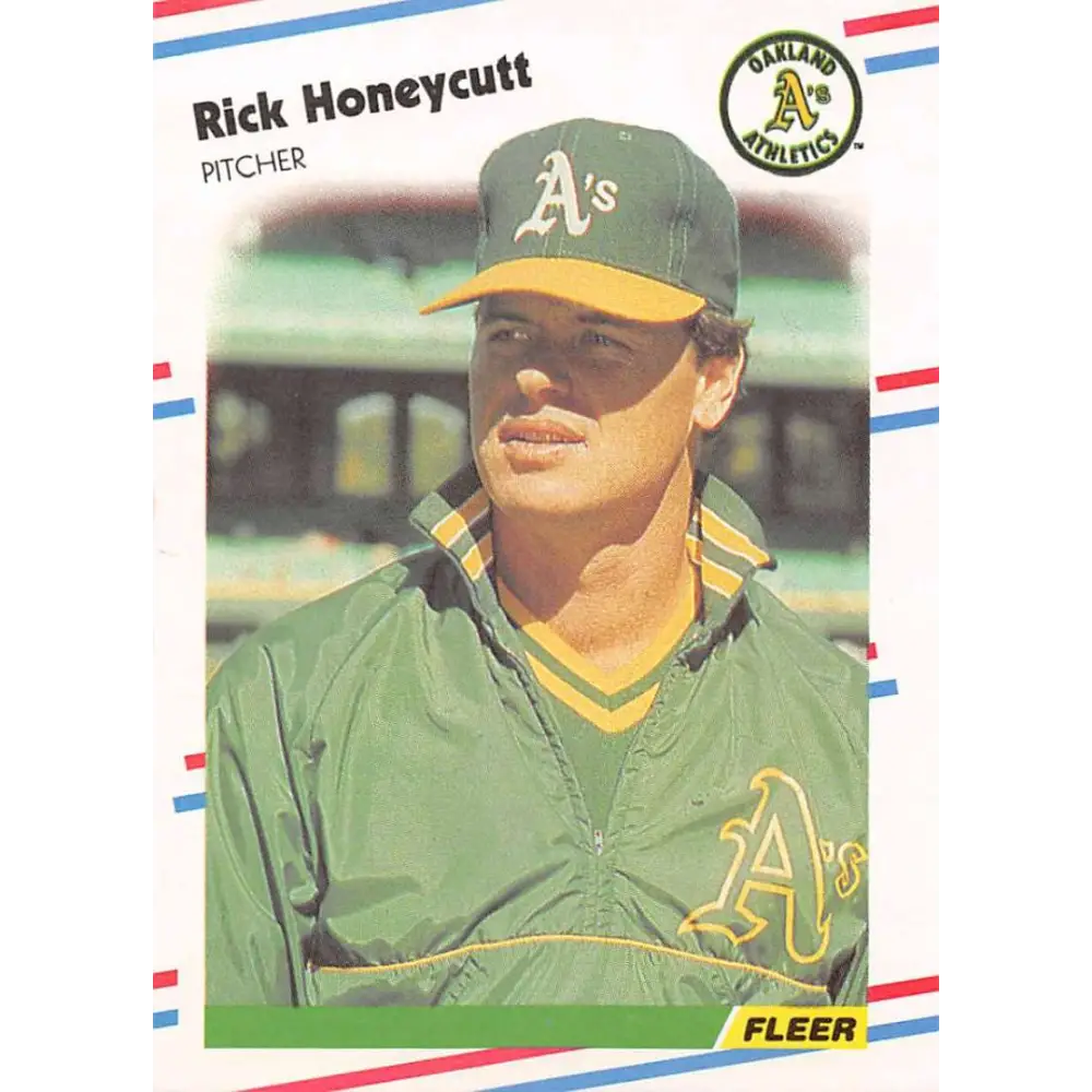 1988 Fleer #281 Rick Honeycutt EX Excellent Oakland Athletics Baseball Card  Image 1