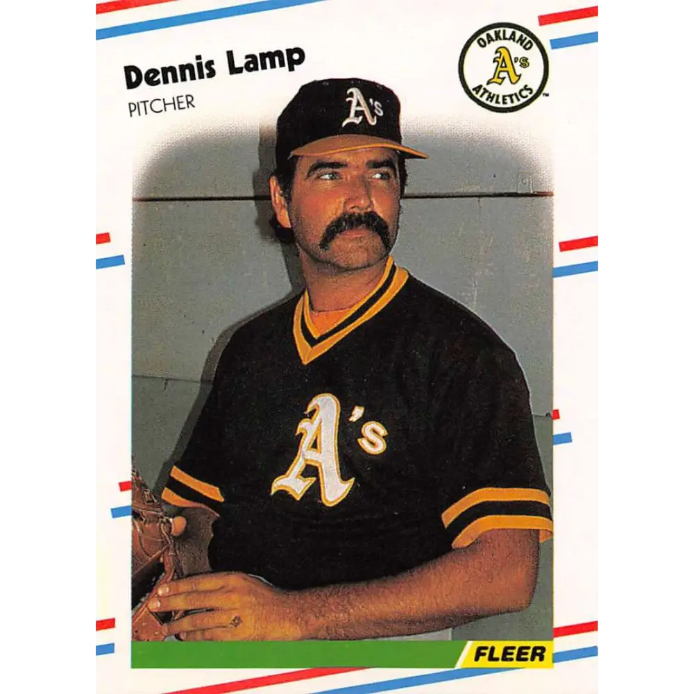 1988 Fleer #284 Dennis Lamp EX Excellent Oakland Athletics Baseball Card  Image 1