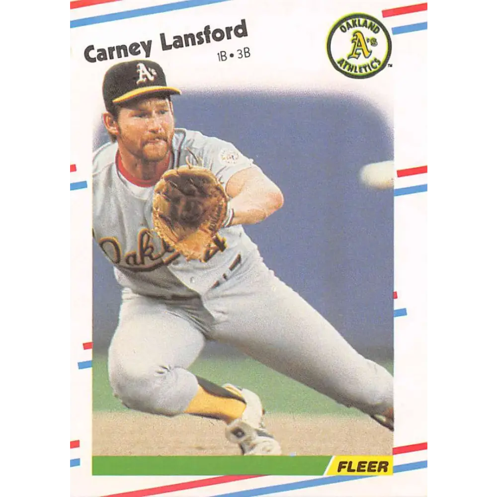 1988 Fleer #285 Carney Lansford EX Excellent Oakland Athletics Baseball Card  Image 1