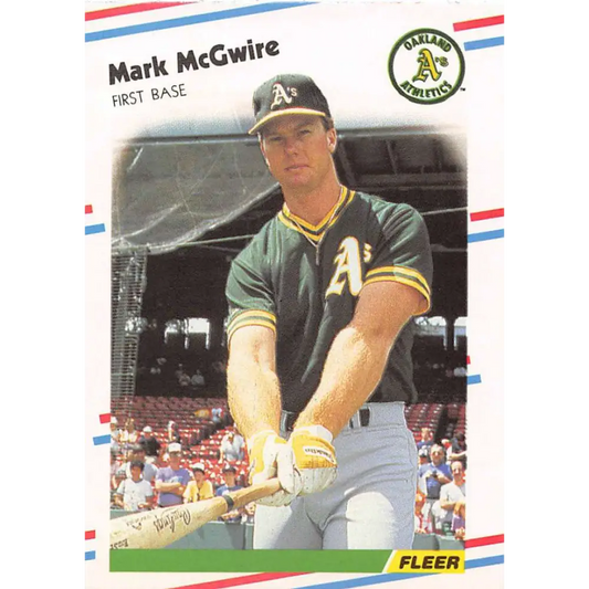 1988 Fleer #286 Mark Mcgwire EX Excellent Oakland Athletics Baseball Card  Image 1