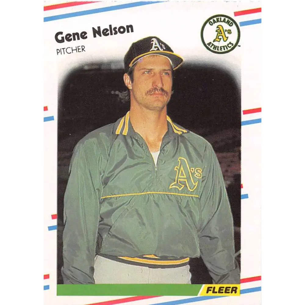 1988 Fleer #288 Gene Nelson EX Excellent Oakland Athletics Baseball Card  Image 1