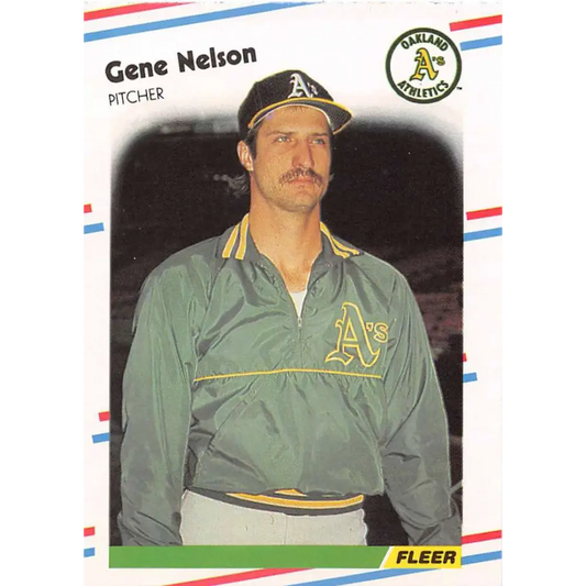 1988 Fleer #288 Gene Nelson EX Excellent Oakland Athletics Baseball Card  Image 1