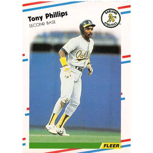 1988 Fleer #290 Tony Phillips EX Excellent Oakland Athletics Baseball Card  Image 1