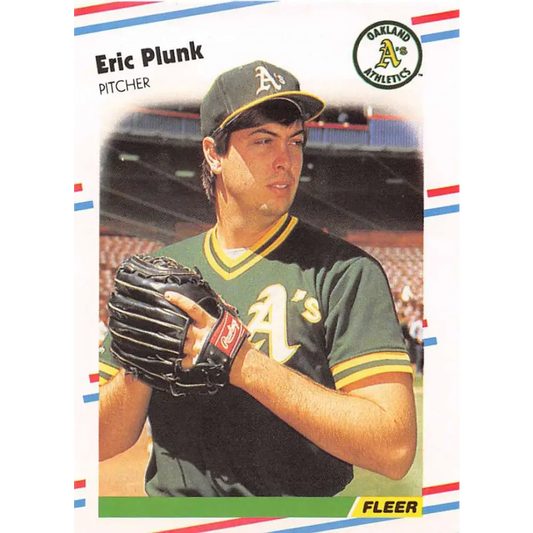 1988 Fleer #291 Eric Plunk EX Excellent Oakland Athletics Baseball Card  Image 1