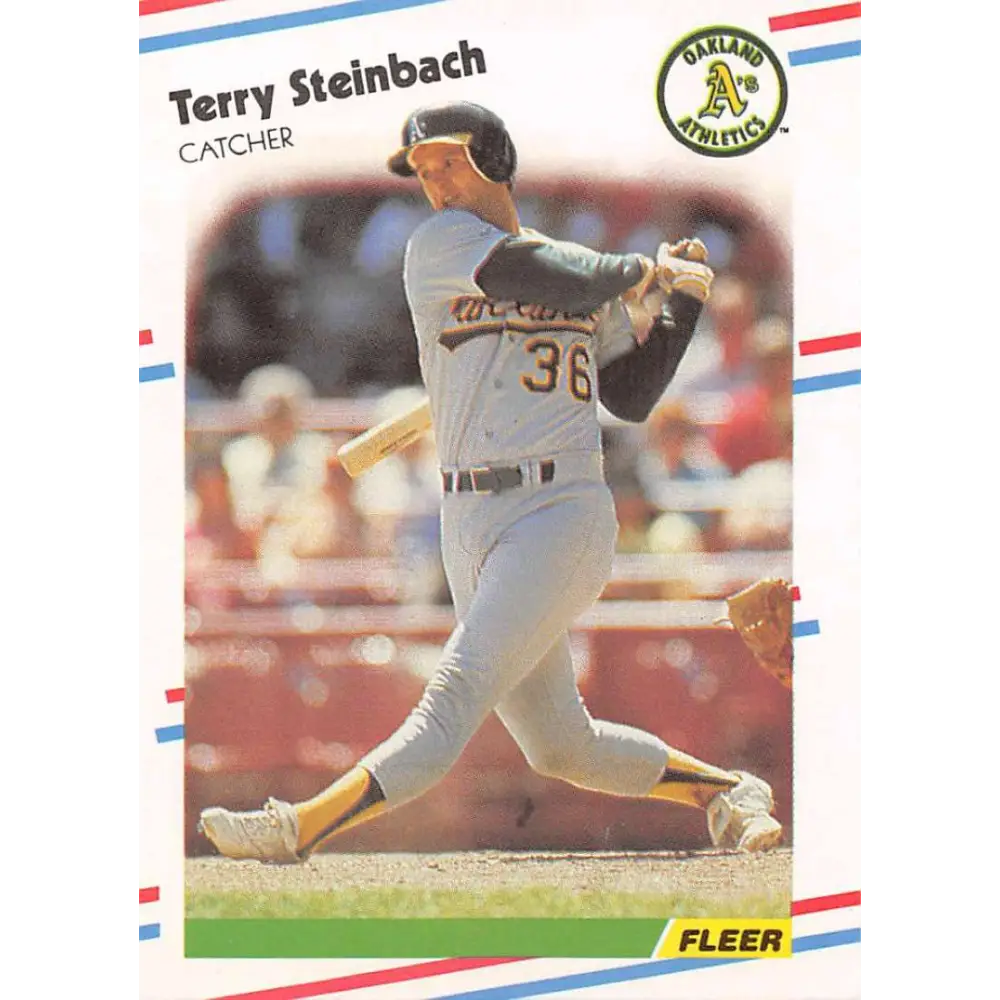 1988 Fleer #294 Terry Steinbach EX Excellent Oakland Athletics Baseball Card  Image 1