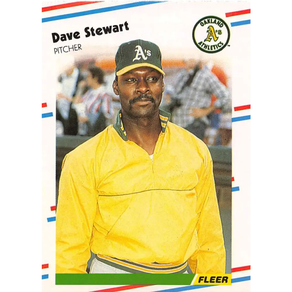 1988 Fleer #295 Dave Stewart EX Excellent Oakland Athletics Baseball Card  Image 1