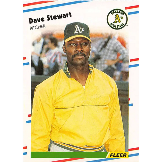 1988 Fleer #295 Dave Stewart EX Excellent Oakland Athletics Baseball Card  Image 1