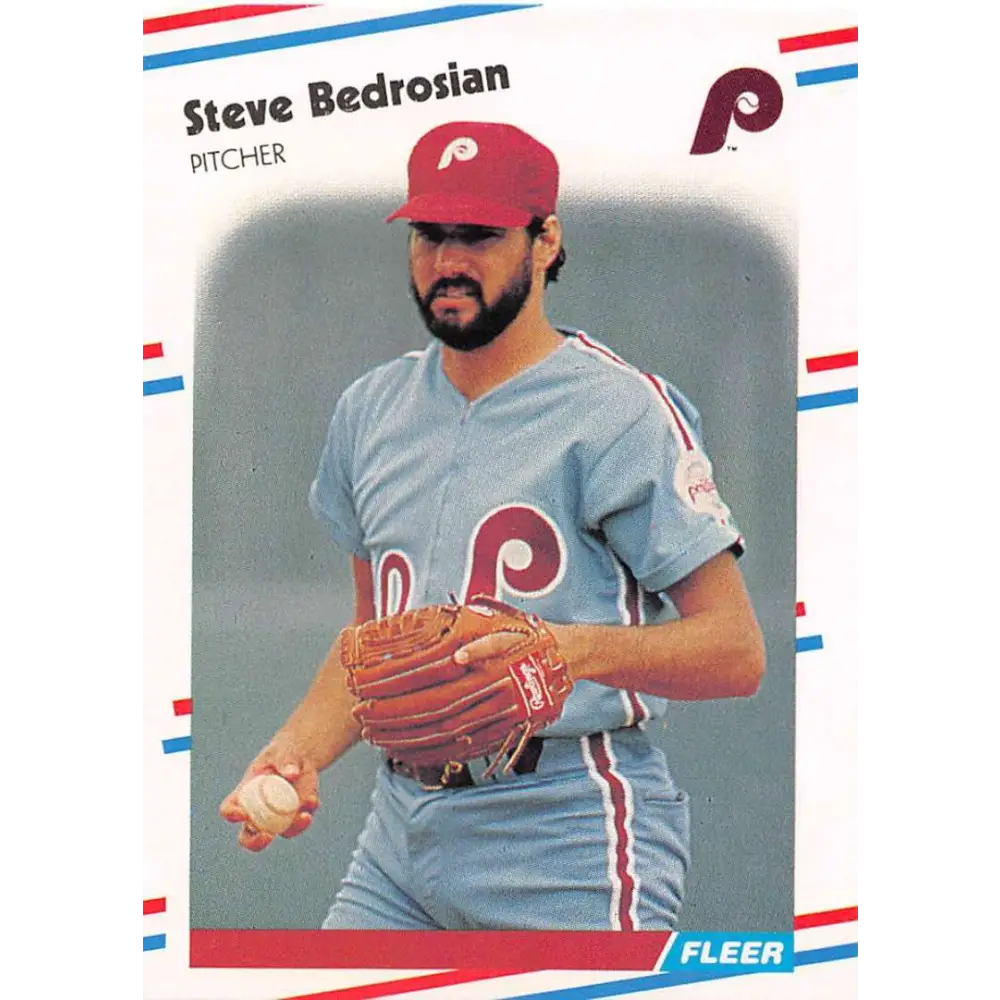 1988 Fleer #298 Steve Bedrosian EX Excellent Philadelphia Phillies Baseball Card  Image 1