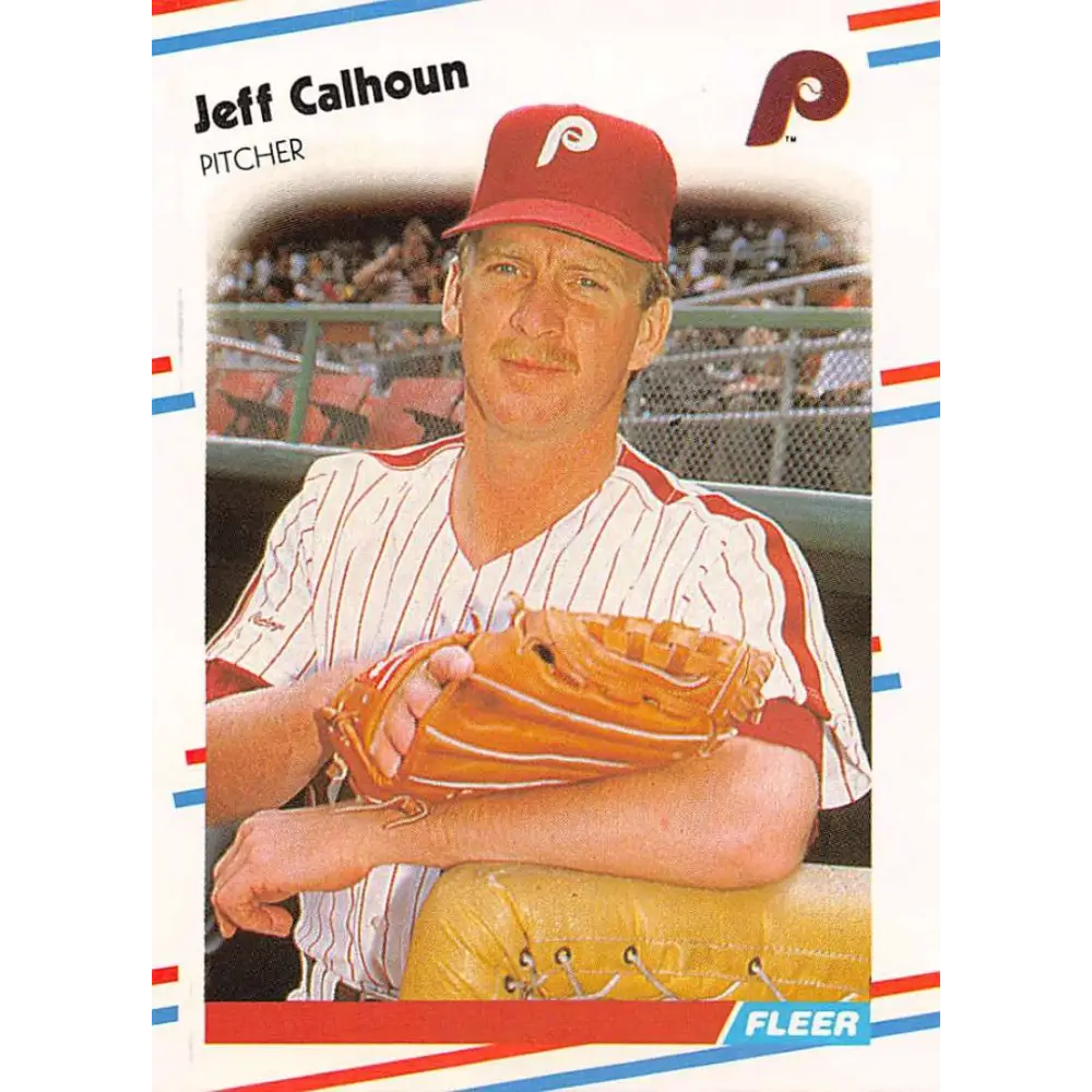 1988 Fleer #299 Jeff Calhoun EX Excellent Philadelphia Phillies Baseball Card  Image 1