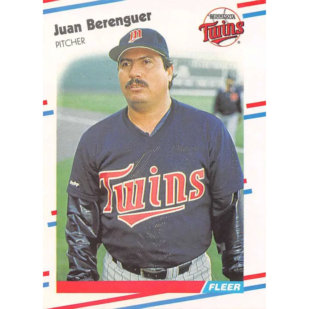 1988 Fleer #3 Juan Berenguer EX Excellent Minnesota Twins Baseball Card  Image 1