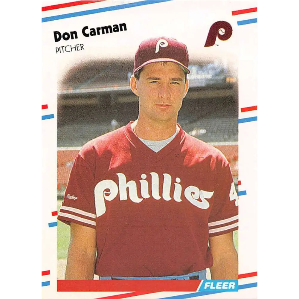 1988 Fleer #300 Don Carman EX Excellent Philadelphia Phillies Baseball Card  Image 1