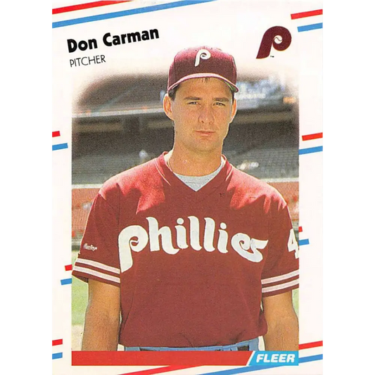 1988 Fleer #300 Don Carman EX Excellent Philadelphia Phillies Baseball Card  Image 1