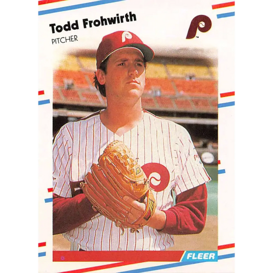 1988 Fleer #301 Todd Frohwirth EX Excellent RC Rookie Philadelphia Phillies Baseball Card  Image 1