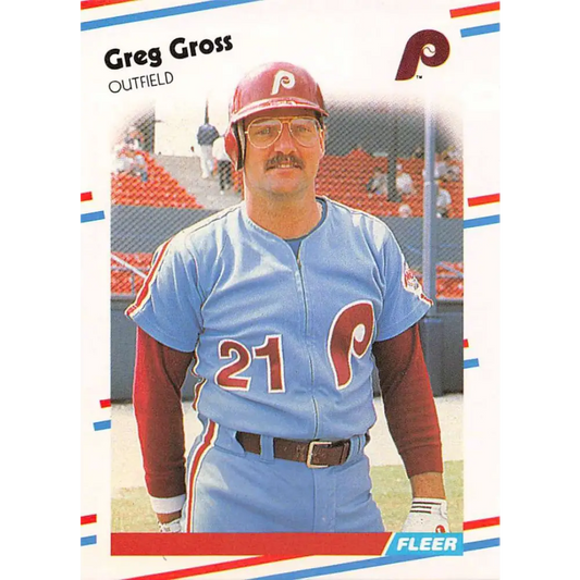 1988 Fleer #302 Greg Gross EX Excellent Philadelphia Phillies Baseball Card  Image 1