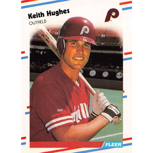 1988 Fleer #305 Keith Hughes EX Excellent RC Rookie Philadelphia Phillies Baseball Card  Image 1