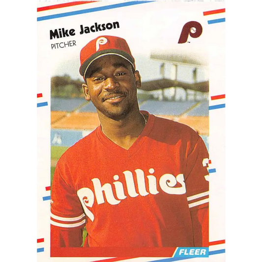 1988 Fleer #306 Mike Jackson EX Excellent RC Rookie Philadelphia Phillies Baseball Card  Image 1