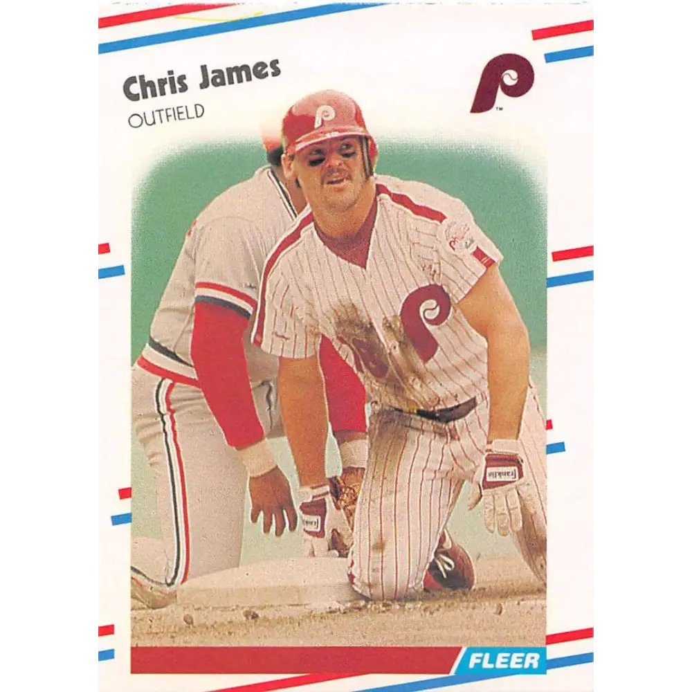 1988 Fleer #307 Chris James EX Excellent Philadelphia Phillies Baseball Card  Image 1