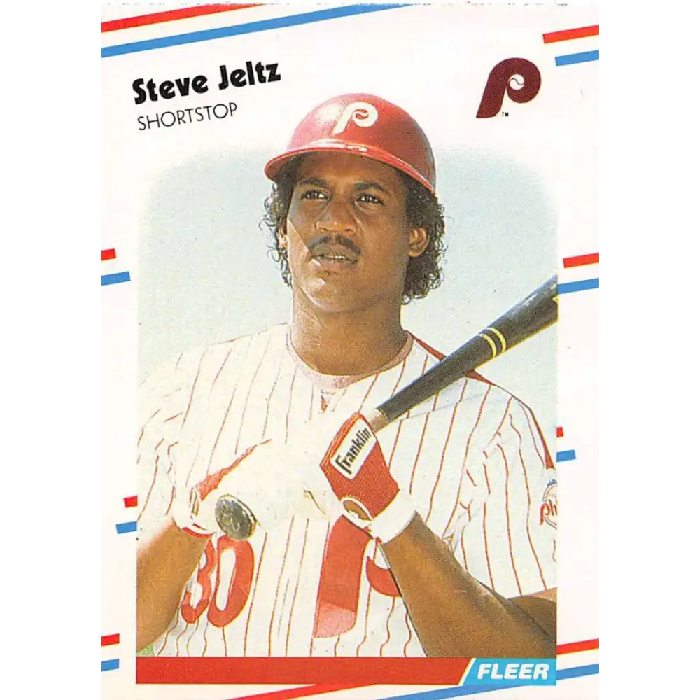 1988 Fleer #308 Steve Jeltz EX Excellent Philadelphia Phillies Baseball Card  Image 1