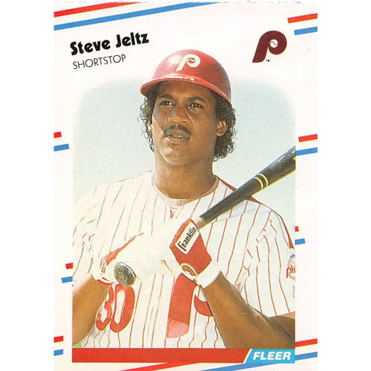 1988 Fleer #308 Steve Jeltz EX Excellent Philadelphia Phillies Baseball Card  Image 1