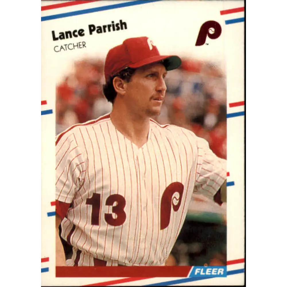 1988 Fleer #310 Lance Parrish EX Excellent Philadelphia Phillies Baseball Card  Image 1