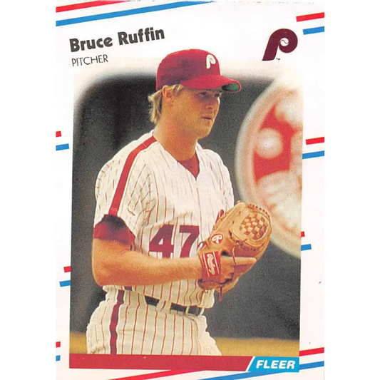 1988 Fleer #313 Bruce Ruffin EX Excellent Philadelphia Phillies Baseball Card  Image 1