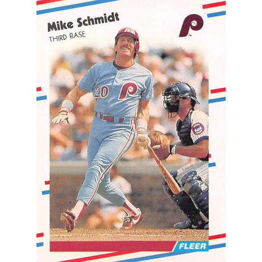 1988 Fleer #315 Mike Schmidt EX Excellent Philadelphia Phillies Baseball Card  Image 1