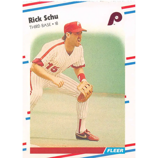 1988 Fleer #316 Rick Schu EX Excellent Philadelphia Phillies Baseball Card  Image 1