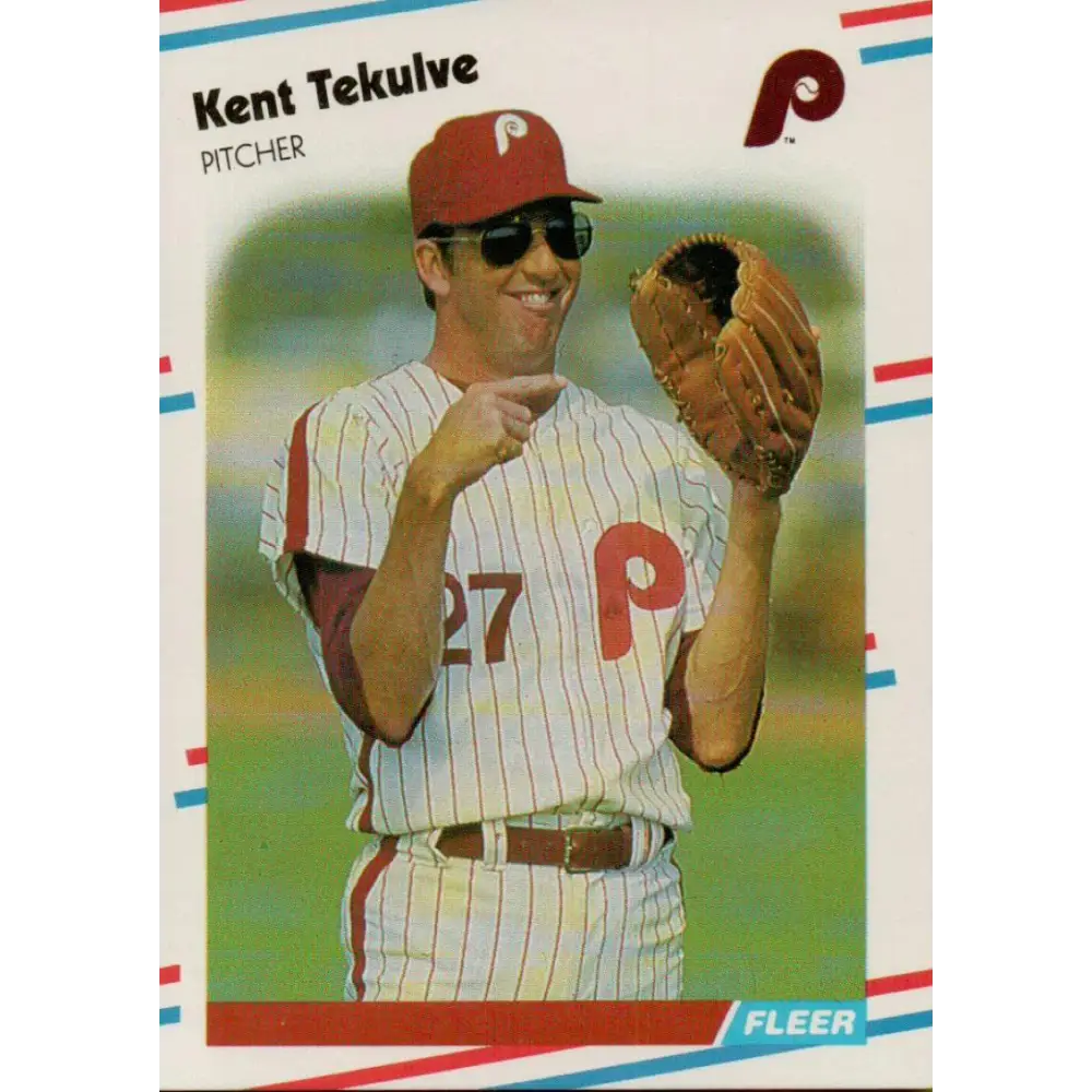 1988 Fleer #318 Kent Tekulve EX Excellent Philadelphia Phillies Baseball Card  Image 1