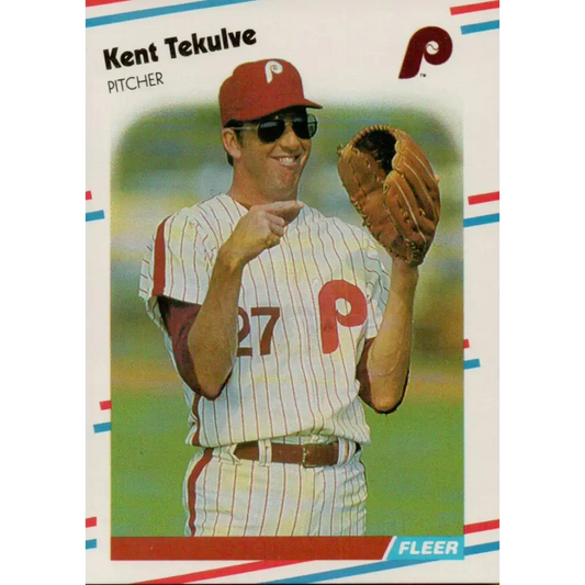 1988 Fleer #318 Kent Tekulve EX Excellent Philadelphia Phillies Baseball Card  Image 1