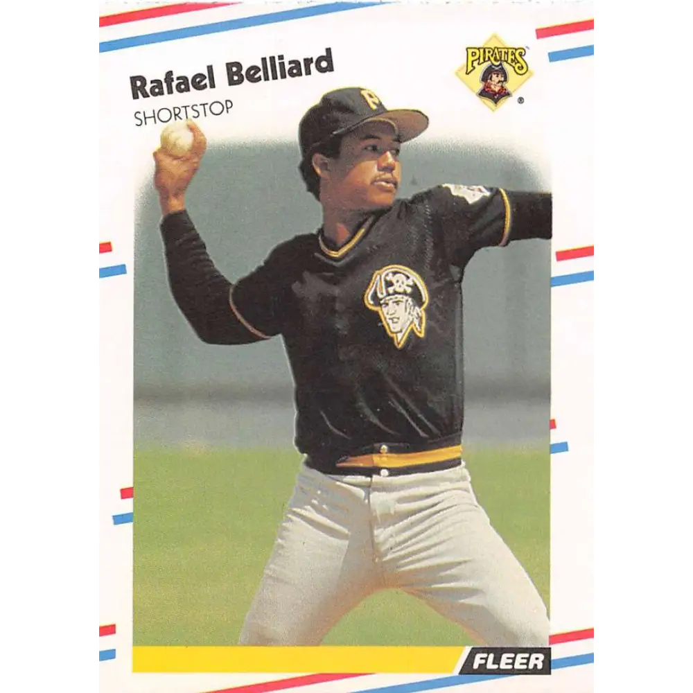 1988 Fleer #321 Rafael Belliard EX Excellent Pittsburgh Pirates Baseball Card  Image 1