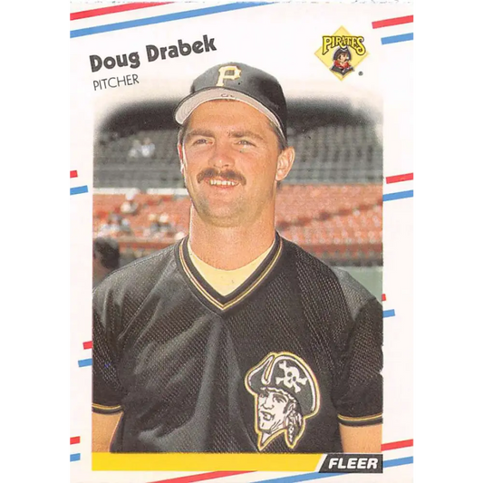 1988 Fleer #327 Doug Drabek EX Excellent Pittsburgh Pirates Baseball Card  Image 1