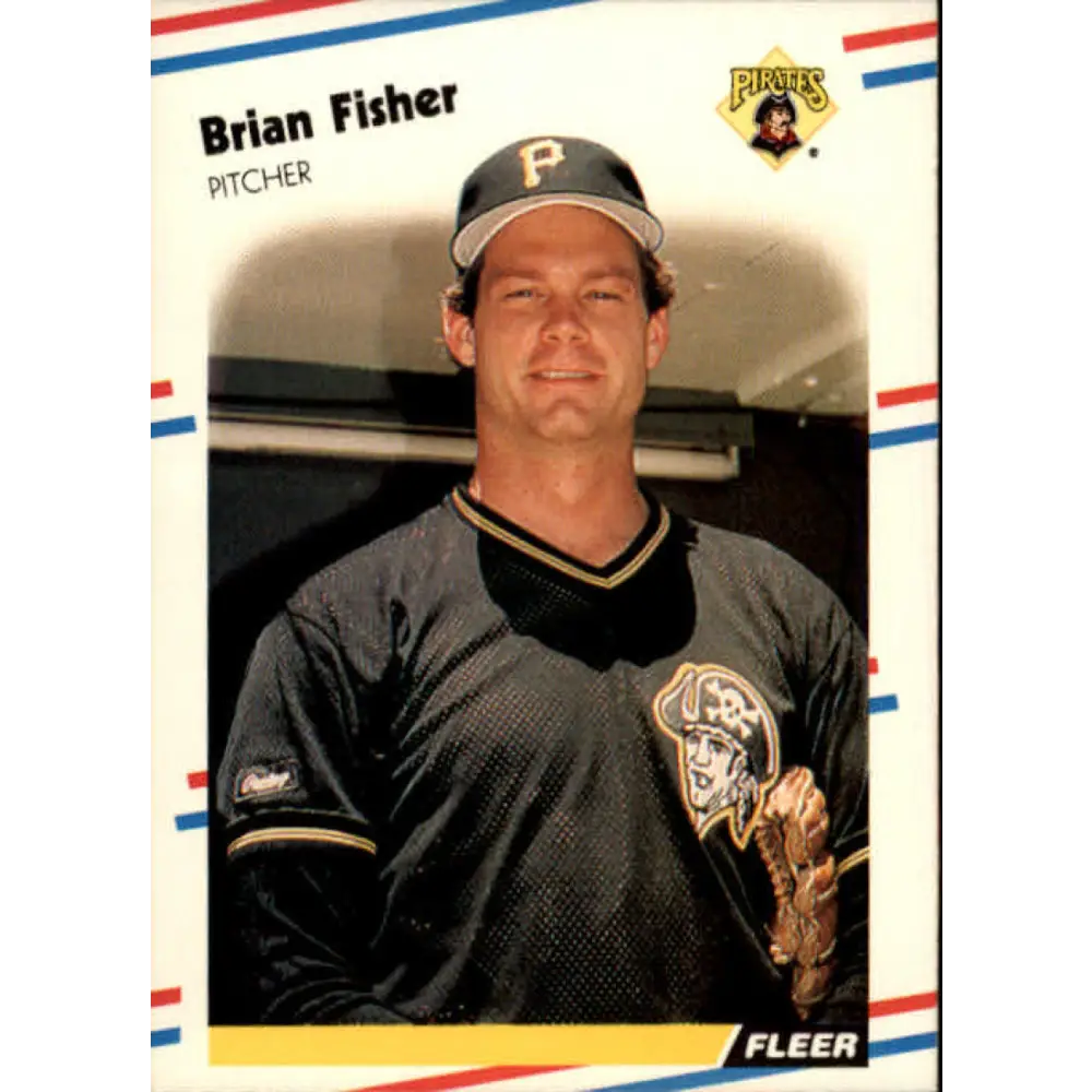 1988 Fleer #329 Brian Fisher EX Excellent Pittsburgh Pirates Baseball Card  Image 1