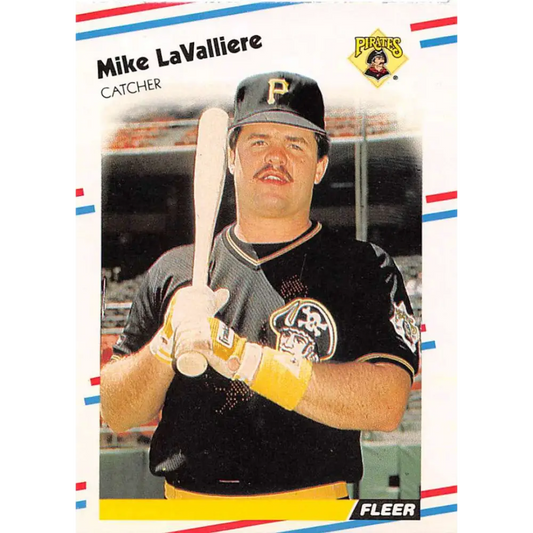 1988 Fleer #333 Mike LaValliere EX Excellent Pittsburgh Pirates Baseball Card  Image 1