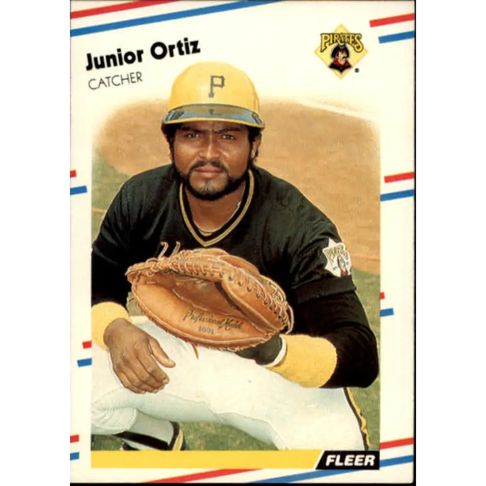 1988 Fleer #335 Junior Ortiz EX Excellent Pittsburgh Pirates Baseball Card  Image 1