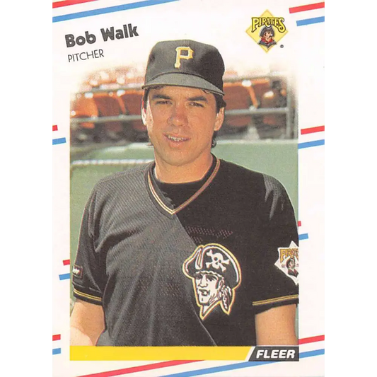 1988 Fleer #342 Bob Walk EX Excellent Pittsburgh Pirates Baseball Card  Image 1